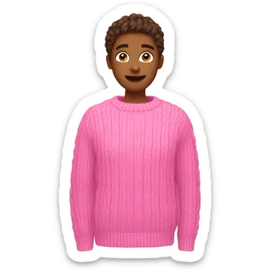 Pink cable knit sweater sticker