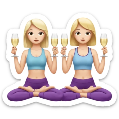 two girl yoga and prosecco  sticker