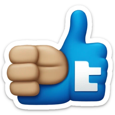 thumbs up on the left side of blue co sticker