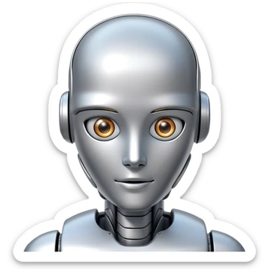 humanoid robot, kind face sticker