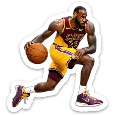 Lebron James dribbling sticker