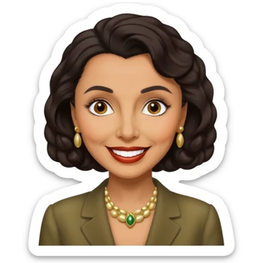 Lena Horne with dark brown hair sticker