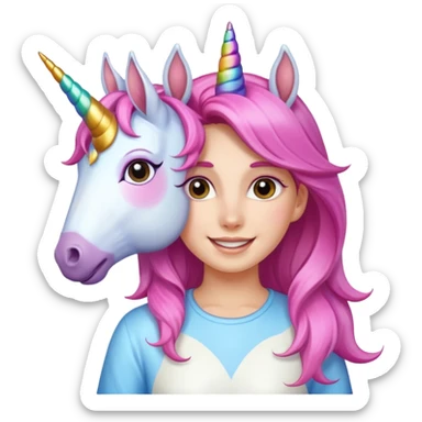 unicorn face scout girl sticker