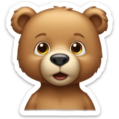 cute light brown bear  sticker
