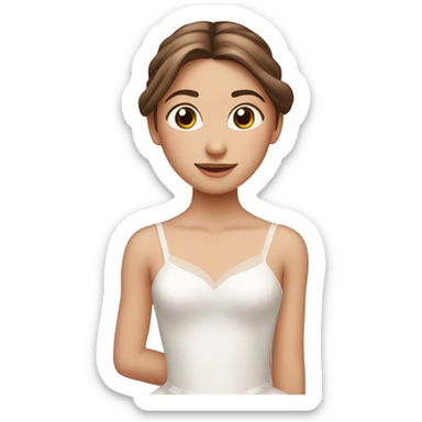 Brown hair ballerina girl￼ sticker