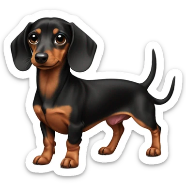 a cute mini dachshund pie bald fur sticker