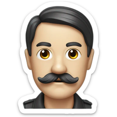 hitler1564 toothbrush mustache sticker