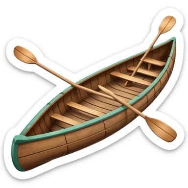 Wooden canoe with paddles sticker