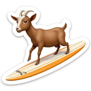 Surfing goat sticker
