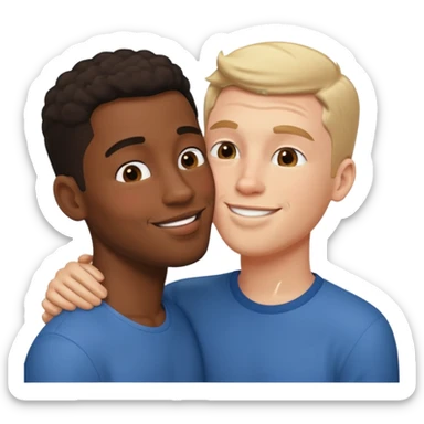 Black boyfriend white boyfriend kissing sticker