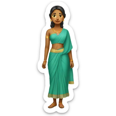 Fair Girl wearing Bengali dress full body  sticker