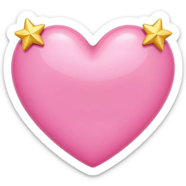 corazon rosa con estrellas sticker