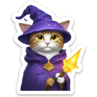 cosmic cat wizard  sticker
