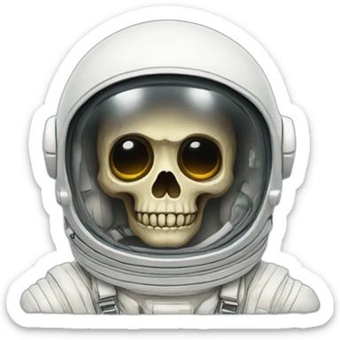 skeleton head astronaut sticker