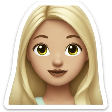 Plus size girl with hazel eyes and long blonde hair holding dark grey cat with light green eyes  sticker