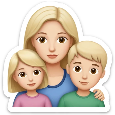 single parent family with two children sticker