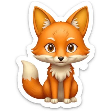 Cat and fox mix with small slim eyes sticker