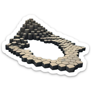 giant's causeway in northern ireland it has hexagonal rock pillars set against the ocean sticker