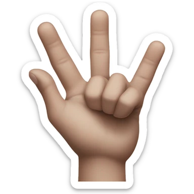 Make the letter W with a hand by crossing the middle and ring finger sticker