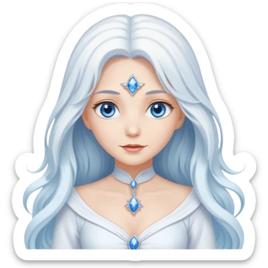 Good Witch of the North from the Wizard of Oz with long white hair, blue eyes, white outfit sticker
