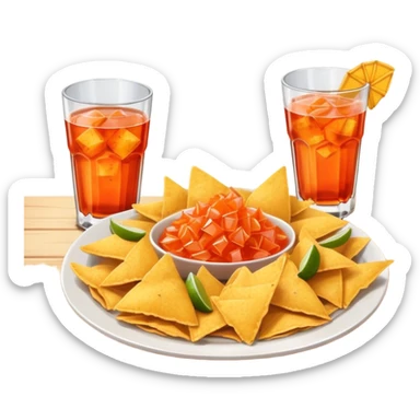 Aperol Spritz and Plate of nachos sticker