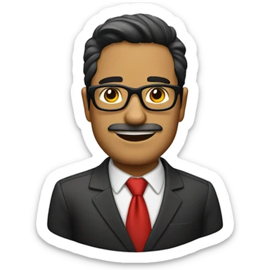 hombre moreno con gafas y traje sticker