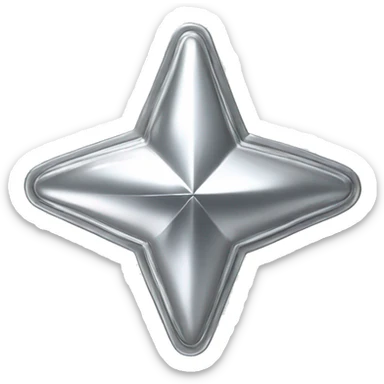 silver star chrome sticker