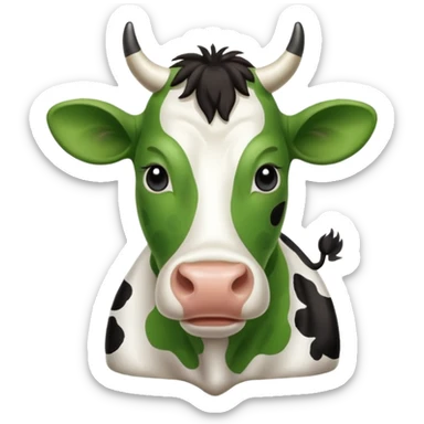 New Glarus Spotted Cow beer label, green and white color scheme, cow illustration, text 'Spotted Cow' sticker