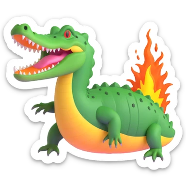 wild crocodile with explosive energy sticker