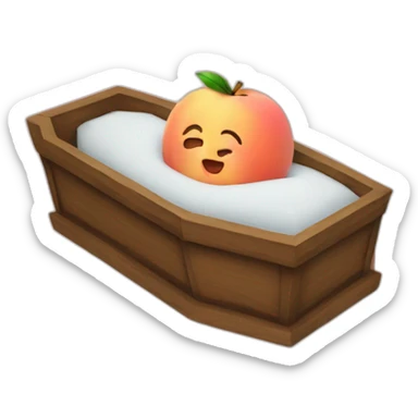 Peach in a coffin sticker