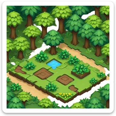 StarCraft-inspired, isometric RTS rugged terrain tile forest sticker