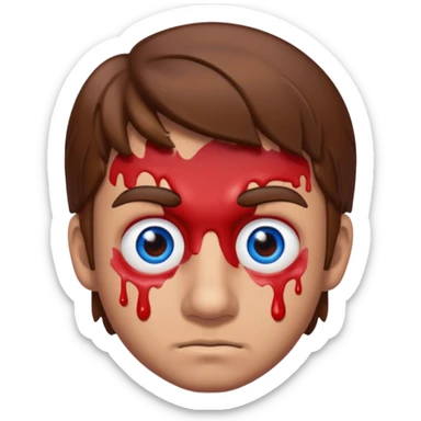 mario a lot of blood on his left eye sticker