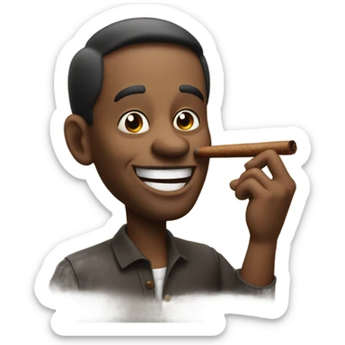 Guy smoking a cigar grinning sticker