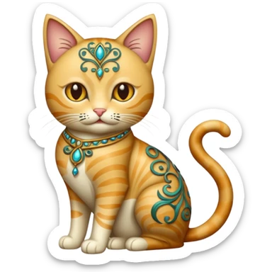 Cat art aesthetic nouveau sticker