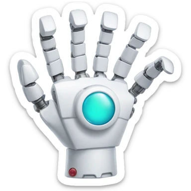 robot hand finger, tiktok logo sticker