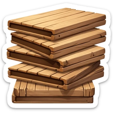 building material: wooden boards stacked on top of each other sticker