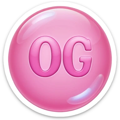 Pink bubble alphabet letters sticker