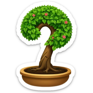 Bonzai with a question mark shape  sticker