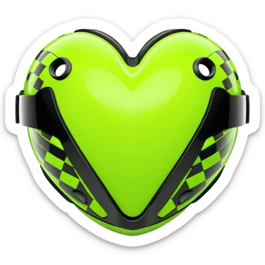 ate a Florecent green heart emoji as the same patterns as Lando Norris's helmet sticker