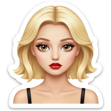 luxury blonde makeup artist fashion model sticker
