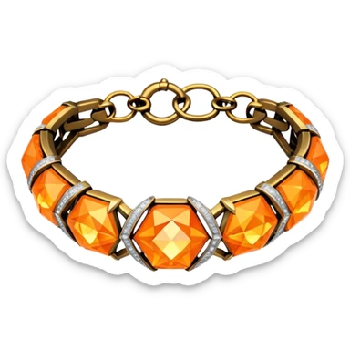 fantasy magic orange bracelet diamonds low poly sticker