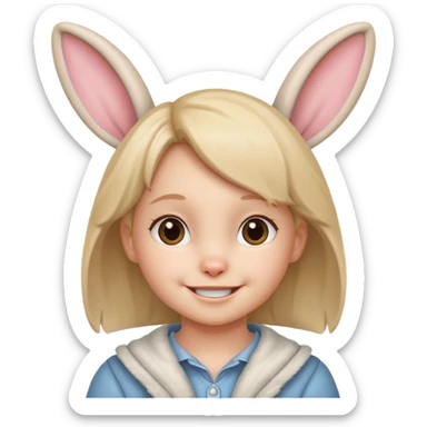 bunny eared kid sticker