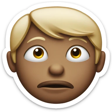 Emoji bitting lip with squinted eye  sticker