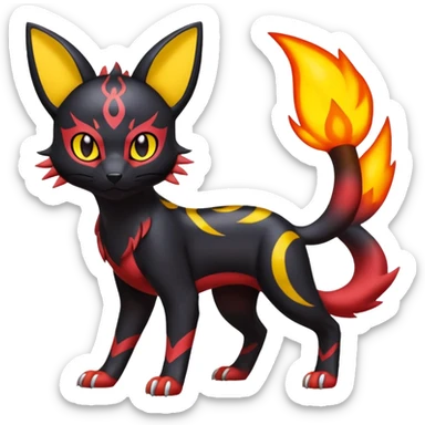 Electrifying Electric Powerful Spicy Solar Liepard-Umbreon-Litten-Sprigatito-Pokémon-fusion-creature (full body) sticker