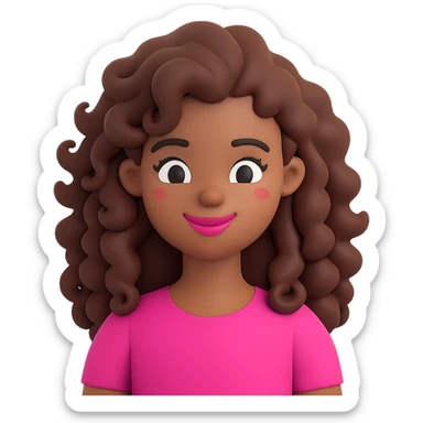 Add a pink top to the character, keeping the 3D emoji style look. Remove the background so the subject is isolated. The style should resemble Microsoft style 3D fluent emojis. sticker