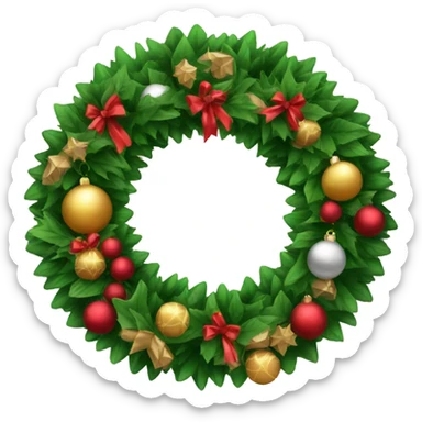 Christmas wreath sticker