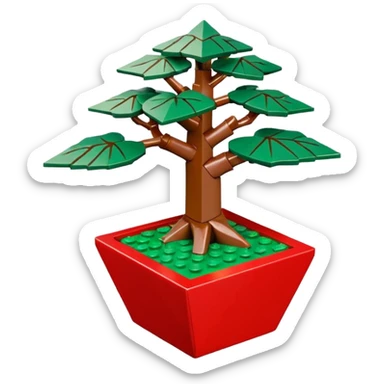 Lego bonsai pot trident maple with triangular angular faceted asymmetrical original shaped body  sticker