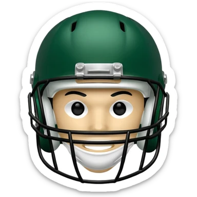 College football player helmet in dark green color sticker
