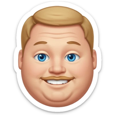 fat guy blue eyes  sticker