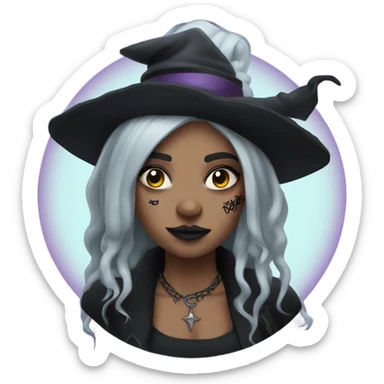 Goth Witch with lots of tattoos sticker